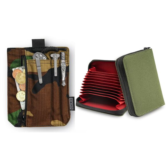 Handbags - 9992 PC1 Nylon Card Holder Green & UP1 Hand-Stitched EDC Pocket Patch Camo